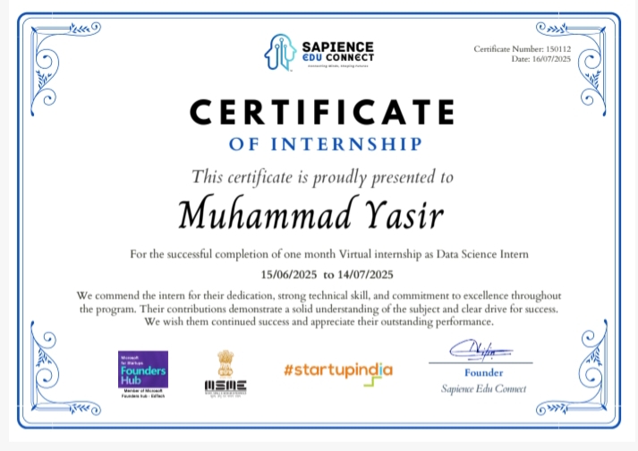 Internship Certificate